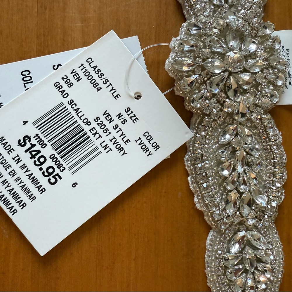 David's Bridal Crystal Embellished Belt